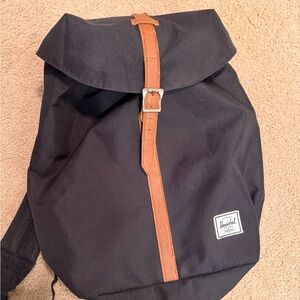 Herschel Supply Company Black Backpack with Brown Strap